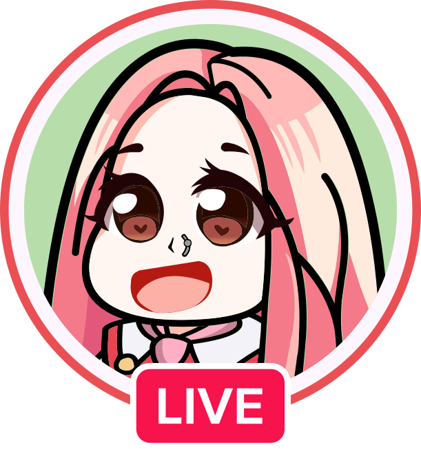 light pink hair girl chibi live stream icon