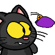 cat playing with butterfly